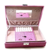 Шкатулка для бижутерии розовая (27.5×19×7 см) купить в интернет магазине подарков ПраздникШоп
