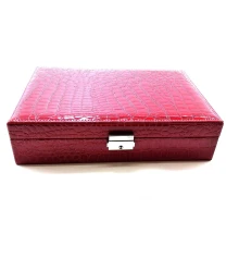 Шкатулка для бижутерии бордовая (27.5×19×7 см) купить в интернет магазине подарков ПраздникШоп