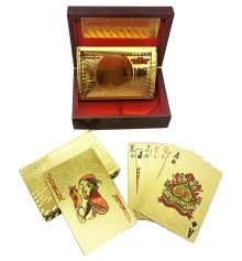 Карты игральные пластиковые позолоченые в шкатулке (11.5×8.5×4.5 см) купить в интернет магазине подарков ПраздникШоп