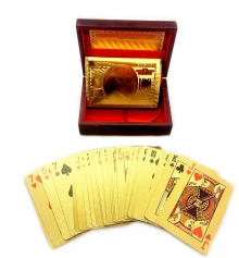 Карты игральные пластиковые позолоченые в шкатулке (11.5×8.5×4.5 см) купить в интернет магазине подарков ПраздникШоп