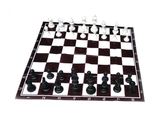 Шахматы дорожные в блистере с мягкой доской полимер (h фигур 4.5-9.5 см купить в интернет магазине подарков ПраздникШоп