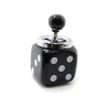 Попільничка з кришкою керамічна «Гральна кістка» чорна (13×10×10 см)