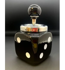 Пепельница с крышкой керамическая «Игральная кость» черная (13×10×10 см) купить в интернет магазине подарков ПраздникШоп