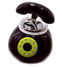 Пепельница с крышкой керамическая «Телефон» черная (12.5×11.5×13 см) купить в интернет магазине подарков ПраздникШоп