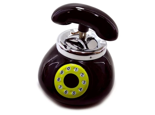 Пепельница с крышкой керамическая «Телефон» черная (12.5×11.5×13 см) купить в интернет магазине подарков ПраздникШоп