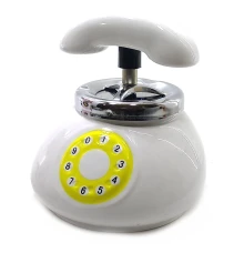 Пепельница с крышкой керамическая «Телефон» белая (12.5×11.5×13 см) купить в интернет магазине подарков ПраздникШоп