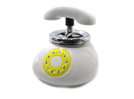 Пепельница с крышкой керамическая «Телефон» белая (12.5×11.5×13 см) купить в интернет магазине подарков ПраздникШоп