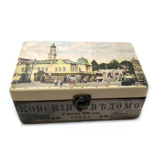 Шкатулка «Старый Харьков Университетская горка» (20.5×12.5×8 см) из массива дерева купить в интернет магазине подарков ПраздникШоп