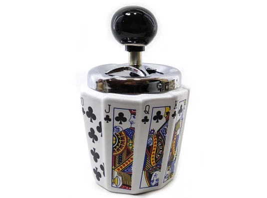 Пепельница с крышкой керамическая «Трефа» (14.5×9×9 см) купить в интернет магазине подарков ПраздникШоп