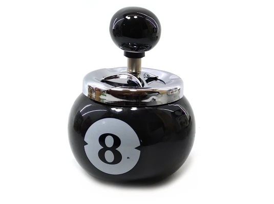 Пепельница с крышкой керамическая «Бильярдный шар» (13.5×9.5×9.5 см) см) купить в интернет магазине подарков ПраздникШоп