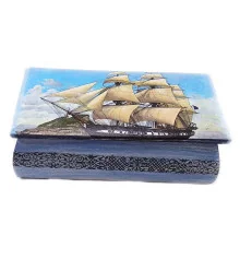 Шкатулка «Парусник» массив дерева (21.5×11.5×7 см) купить в интернет магазине подарков ПраздникШоп