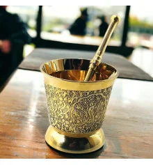 Ступка с пестиком бронзовая (d-7.5 h-7.5 см ) (246 г) купить в интернет магазине подарков ПраздникШоп