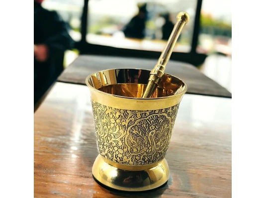 Ступка с пестиком бронзовая (d-7.5 h-7.5 см ) (246 г) купить в интернет магазине подарков ПраздникШоп