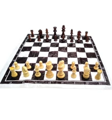 Шахматы дорожные в блистере с мягкой доской деревянные (h фигур 4-8.5 см купить в интернет магазине подарков ПраздникШоп