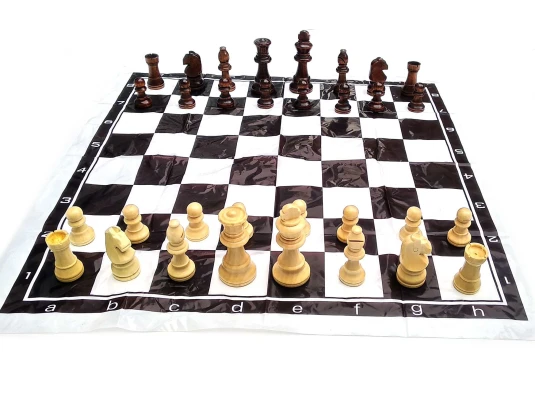 Шахматы дорожные в блистере с мягкой доской деревянные (h фигур 4-8.5 см купить в интернет магазине подарков ПраздникШоп