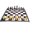 Шахматы дорожные в блистере с мягкой доской деревянные (h фигур 4-8.5 см, d-2.5-3.5 см)
