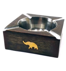 Пепельница деревянная квадратная «Слон» (10×10×4 см) купить в интернет магазине подарков ПраздникШоп