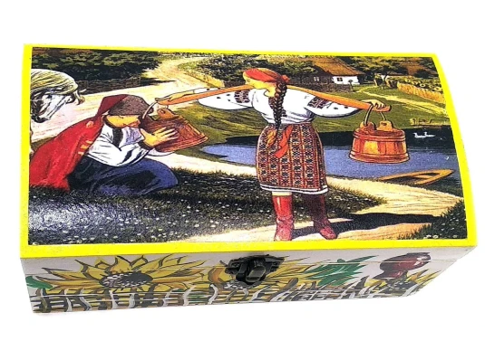 Шкатулка «Несе Галя воду» (21×10.5×9 см) массив дерева купить в интернет магазине подарков ПраздникШоп