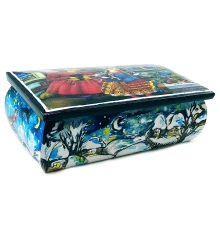 Шкатулка «Диканька» (9×16×7.5 см) массив дерева купить в интернет магазине подарков ПраздникШоп