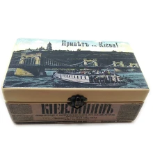 Шкатулка «Привет из Киева» (20.5×12.5×8 см) из массива дерева купить в интернет магазине подарков ПраздникШоп