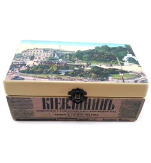 Шкатулка «Европейская площадь» (20.5×12.5×8 см) из массива дерева купить в интернет магазине подарков ПраздникШоп