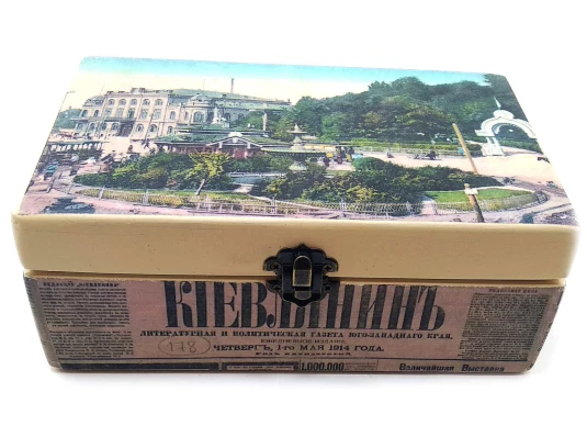 Шкатулка «Европейская площадь» (20.5×12.5×8 см) из массива дерева купить в интернет магазине подарков ПраздникШоп