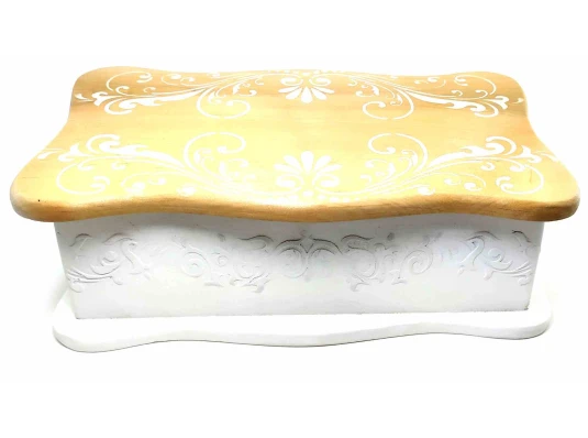 Шкатулка «Молочный прованс» с фигурной крышкой (26.5×15.5×9.5 см) ольха купить в интернет магазине подарков ПраздникШоп