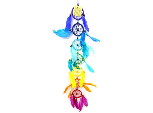 Ловец снов цветной «7 чакр» (d-6 см h-50 см) купить в интернет магазине подарков ПраздникШоп