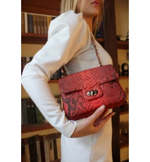 Сумочка из кожи питона оранжевая (20×14×8 см) купить в интернет магазине подарков ПраздникШоп