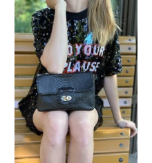 Сумочка из кожи питона (20×14×8 см) черная купить в интернет магазине подарков ПраздникШоп