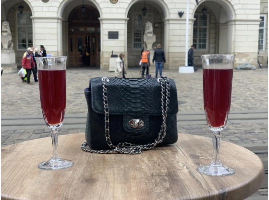 Сумочка из кожи питона (20×14×8 см) зеленая купить в интернет магазине подарков ПраздникШоп