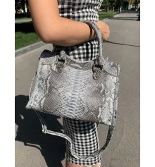 Сумочка из кожи питона (30×21×10 см) серая купить в интернет магазине подарков ПраздникШоп