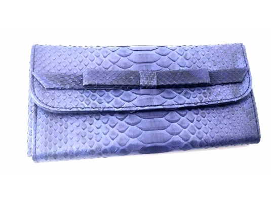 Кошелек из кожи питона (20×10×2 см) синий купить в интернет магазине подарков ПраздникШоп