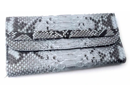 Кошелек из кожи питона (20×10×2 см) серый купить в интернет магазине подарков ПраздникШоп