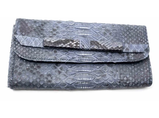 Кошелек из кожи питона (20×10×2 см) сине -серый купить в интернет магазине подарков ПраздникШоп