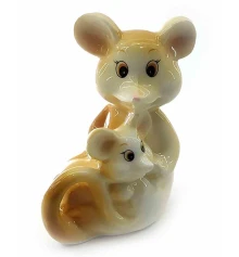 Мышка с мышонком фарфоровые (8.5×6×4 см) купить в интернет магазине подарков ПраздникШоп