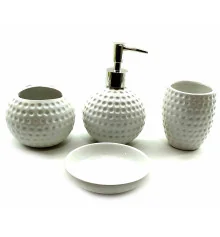 Набор для ванной Гольф керамический (23×21×11 см) белый купить в интернет магазине подарков ПраздникШоп