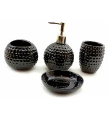 Набор для ванной Гольф керамический (23×21×11 см) черный купить в интернет магазине подарков ПраздникШоп