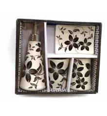 Набор для ванной керамический «Цветы» (22×23×8 см) B купить в интернет магазине подарков ПраздникШоп