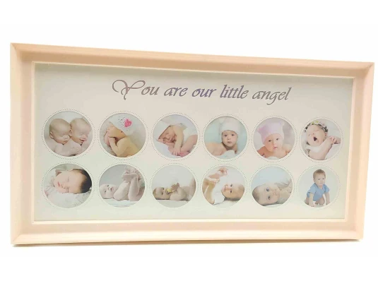 Фоторамка «Для новорожденных» для девочек (39×20×2 см) бежевая купить в интернет магазине подарков ПраздникШоп