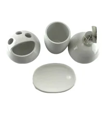 Набор для ванной керамический белый (17×14×10 см) купить в интернет магазине подарков ПраздникШоп