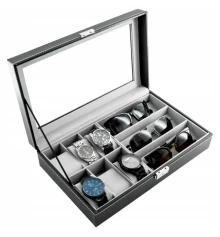 Шкатулка для часов и очков (6 часов + 3 очков) (33×20×8 см) купить в интернет магазине подарков ПраздникШоп