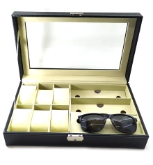 Шкатулка для часов и очков (6 часов + 3 очков) (33×20×8 см) купить в интернет магазине подарков ПраздникШоп