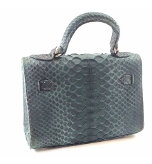 Сумочка из кожи питона с замочком (22×24×9 см) зеленая купить в интернет магазине подарков ПраздникШоп