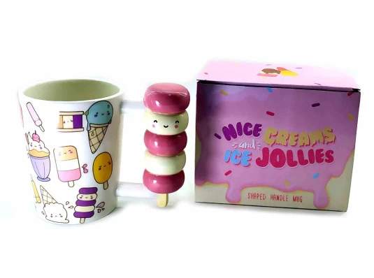 Чашка керамическая «Пирожное & Мороженое» (12×14×8.5 см) (350 мл) купить в интернет магазине подарков ПраздникШоп