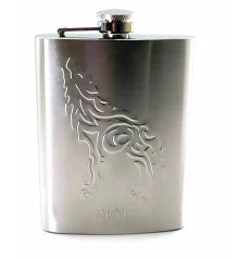 Фляга из нерж.стали «Волк» (230 мл) (13.5×10×2 см) купить в интернет магазине подарков ПраздникШоп