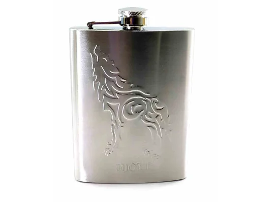 Фляга из нерж.стали «Волк» (230 мл) (13.5×10×2 см) купить в интернет магазине подарков ПраздникШоп