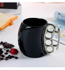 Чашка керамическая «Кастет» черная (10×13×8 см) (350 мл) купить в интернет магазине подарков ПраздникШоп