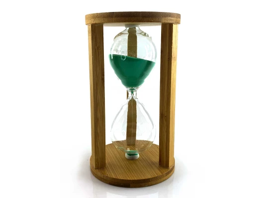 Часы песочные бамбуковые 60 мин бирюзовый песок (19×11×11 см) купить в интернет магазине подарков ПраздникШоп