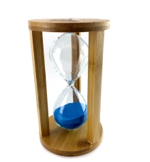 Часы песочные бамбуковые 60 мин синий песок (19×11×11 см) купить в интернет магазине подарков ПраздникШоп